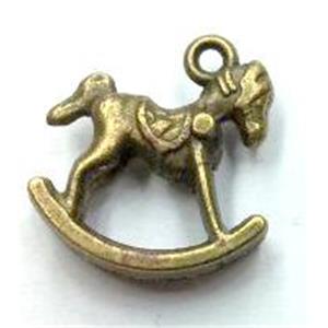 Tibetan silver horse pendant, non-nickel, bronze, approx 21x22mm [LH1515]