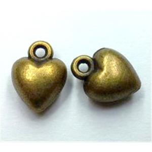 tibetan silver heart connector non-nickel, bronze, approx 11x14mm [LH2006]