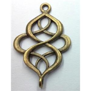 tibetan silver pendant non-nickel, bronze, approx 18x28mm [LH2059]
