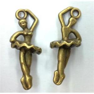 tibetan silver dancer pendant non-nickel, bronze, approx 10x25mm [LH2072]