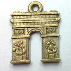 tibetan silver triumphal arch pendant non-nickel, bronze, approx 15x18mm [LH2095]