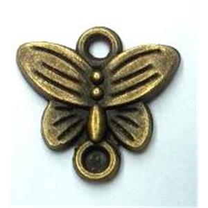 tibetan silver butterfly pendant non-nickel, bronze, approx 14mm [LH2096]