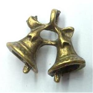 Christmas Bell, tibetan silver pendant non-nickel, bronze, approx 15x17mm [LH2109]