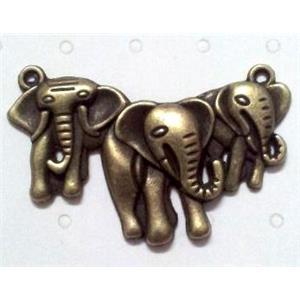tibetan silver elephant pendant non-nickel, bronze, approx 28x45mm [LH2143]