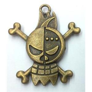 tibetan silver pendant non-nickel, bronze, approx 30x35mm [LH2175]