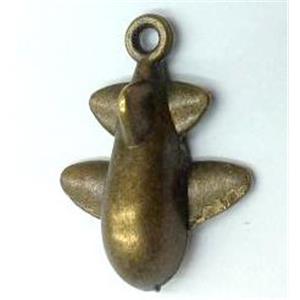 tibetan silver airplane pendant non-nickel, bronze, approx 23x18mm [LH2253]