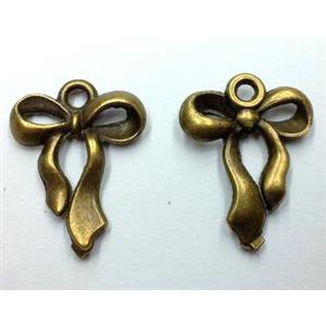 cancer ribbons, tibetan silver pendant non-nickel, bronze, approx 18x23mm [LH2272]