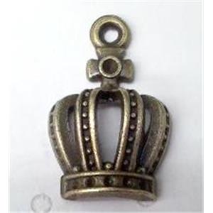 tibetan silver crown pendant non-nickel, bronze, approx 13x20mm [LH2309]