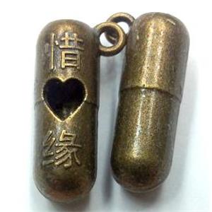 tibetan silver pendant non-nickel, bronze, approx 10x20mm [LH2314]