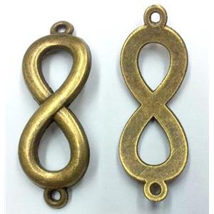 tibetan silver infinity connector non-nickel, bronze, approx 15x41mm [LH2376]