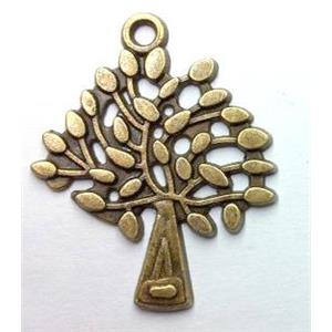tree of life, tibetan silver pendant non-nickel, bronze, approx 24x29mm [LH2564]