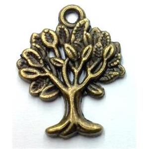 tree of life, tibetan silver pendant non-nickel, bronze, approx 17x22mm [LH2565]