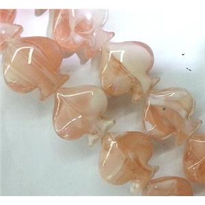 Plated Lampwork glass bead, approx 17x17mm [LWBCH107]