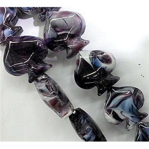 Plated Lampwork glass bead, approx 17x17mm [LWBCH108]