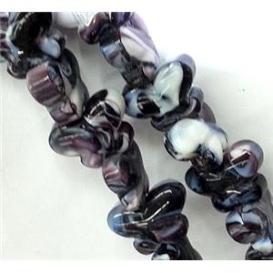 Plated Lampwork glass bead, butterfly, approx 12x18mm [LWBCH116]