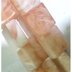Plated Lampwork glass bead, rectangle, approx 14x16mm [LWBCH118]