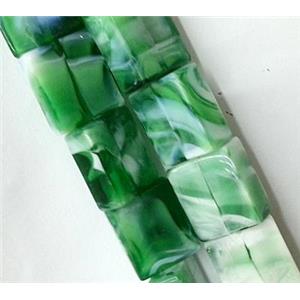 Plated Lampwork glass bead, rectangle, approx 14x16mm [LWBCH122]