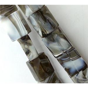 Plated Lampwork glass bead, rectangle, approx 14x16mm [LWBCH124]