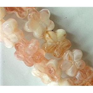 Plated lampwork glass bead, square, approx 15mm dia [LWBCH127]