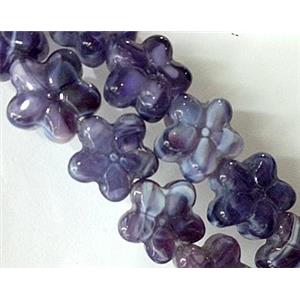Plated lampwork glass bead, star, approx 15mm dia [LWBCH134]