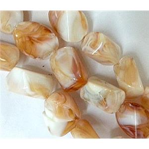 Plated lampwork glass bead, erose, approx 13x17mm [LWBCH140]