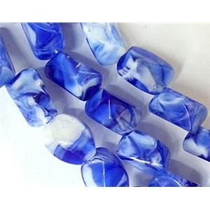Plated lampwork glass bead, erose, approx 13x17mm [LWBCH141]