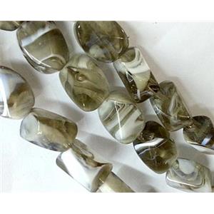 Plated lampwork glass bead, erose, approx 13x17mm [LWBCH144]