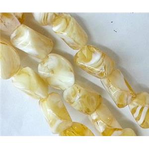 Plated lampwork glass bead, erose, approx 13x17mm [LWBCH147]