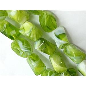 Plated lampwork glass bead, erose, approx 13x17mm [LWBCH149]