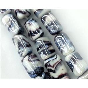 Plated lampwork glass bead, approx 12x16mm [LWBCH150]