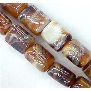 Plated lampwork glass bead, approx 12x16mm [LWBCH152]