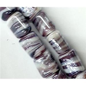 Plated lampwork glass bead, approx 12x16mm [LWBCH154]
