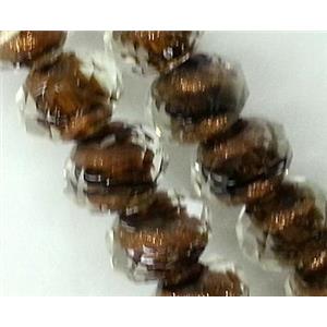 lampwork glass bead, faceted wheel, coffee, approx 9x12mm [LWBCH158]