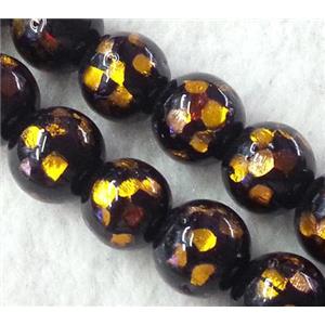 lampwork bead within silver foil, round, 20mm dia [LWBCH187-20MM]