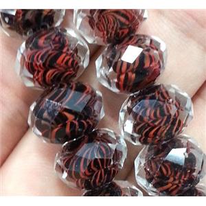 lampwork bead, faceted rondelle, approx 12mm dia [LWBCH230]