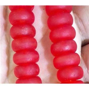 matte lampwork bead, heshi, approx 4x6mm [LWBCH238-4X6MM]