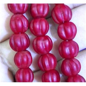 matte lampwork bead, pumpkin, approx 12mm dia [LWBCH241-12MM]