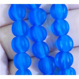matte lampwork bead, pumpkin, approx 16mm dia [LWBCH242-16MM]