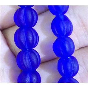 matte lampwork bead, pumpkin, approx 16mm dia [LWBCH243-16MM]