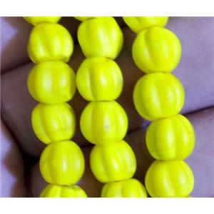 matte lampwork bead, pumpkin, approx 12mm dia [LWBCH247-12MM]