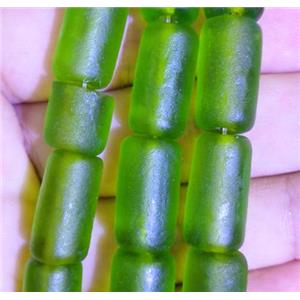 matte lampwork bead, tube, approx 6x7mm [LWBCH251-6X7MM]