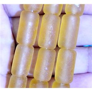 matte lampwork bead, tube, approx 10x14mm [LWBCH252-10X14MM]