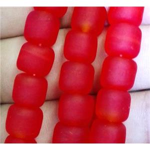 matte lampwork bead, tube, approx 8x10mm [LWBCH257]