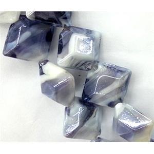 Plated Lampwork glass bead, square, purple, approx 17x17mm [LWBCH75]
