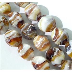 plated Lampwork glass bead, coffee, approx 12x16mm [LWBCH93]