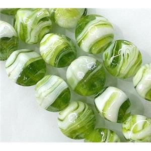 plated Lampwork glass bead, olive, approx 12x16mm [LWBCH96]