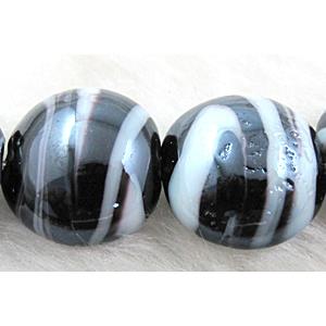 Lampwork glass bead, flat round, 16-17mm dia [LWBFR204C06]