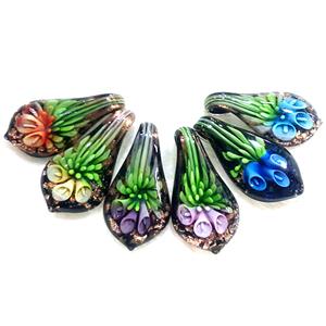 mixed Lampwork glass pendants, 25x45mm [LWBPD331]
