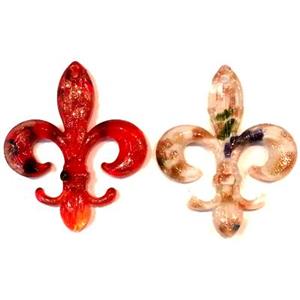Lampwork glass pendant with goldsand. anchor, mixed color, approx 50x60mm [LWBPD348]