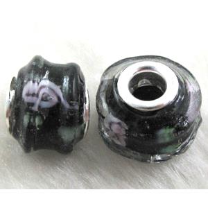 Lampwork Glass Beads, 16mm dia, hole:5.5mm [LWBPST127C01]